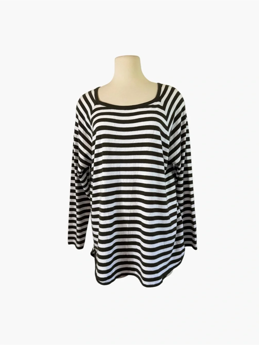 Michael Kors Olive & Cream Striped lightweight sweater